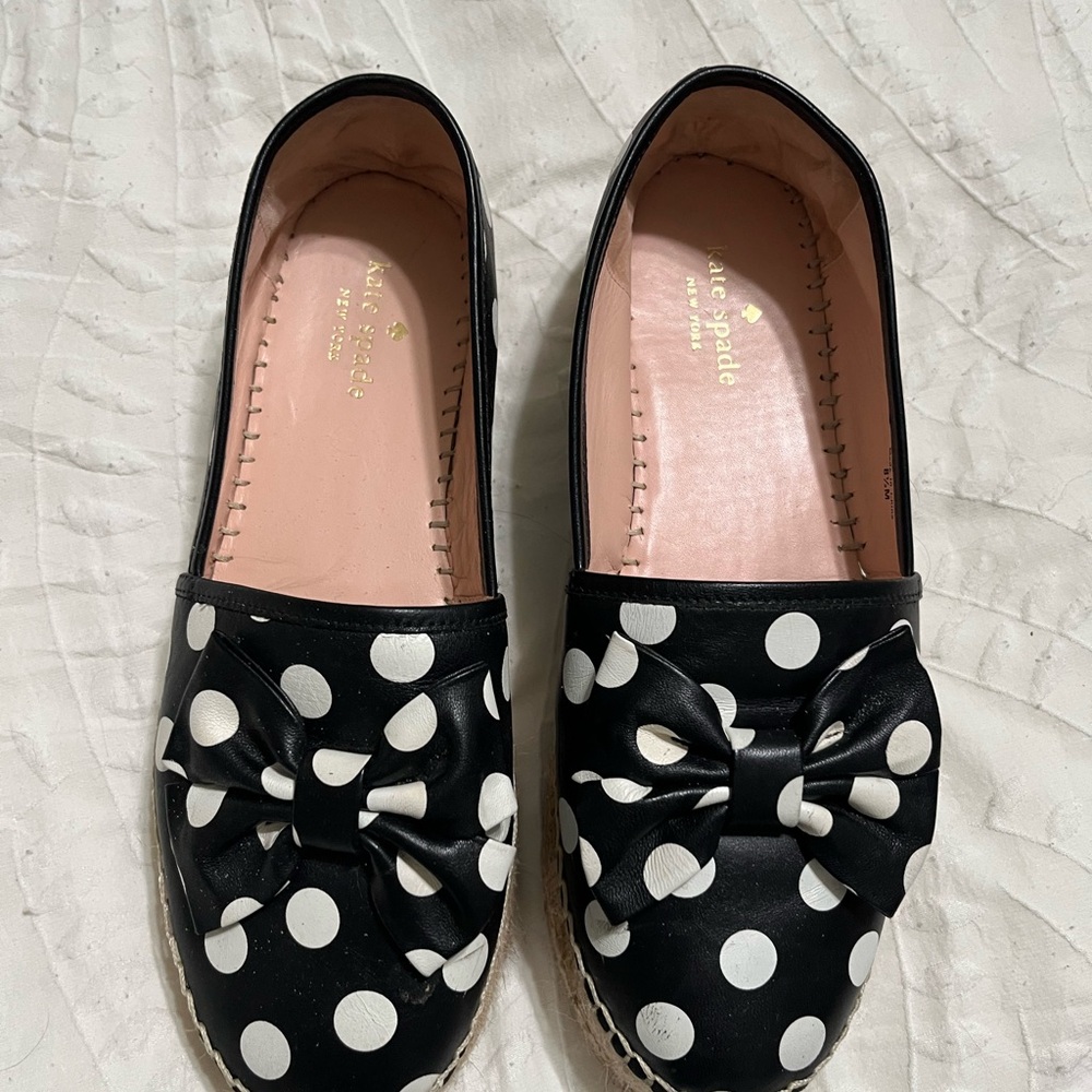 Kate Spade Black and White Polka Dot Flats